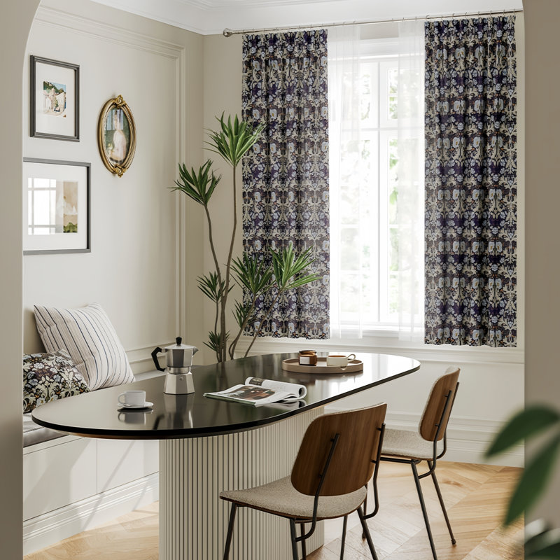 Visionary Home Room Darkening Floral Cotton Blend Curtain Pair
